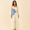Ivory Iris Hand-Painted Organza