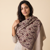 Hand-Embroidered Kashmiri Sozni Stole in Fine Wool – Natural Taupe & Maroon Paisley