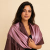 Pink Brown Supersilk Reversible Stole